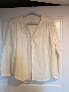 Polder Relaxed Cream Button-Down Shirt